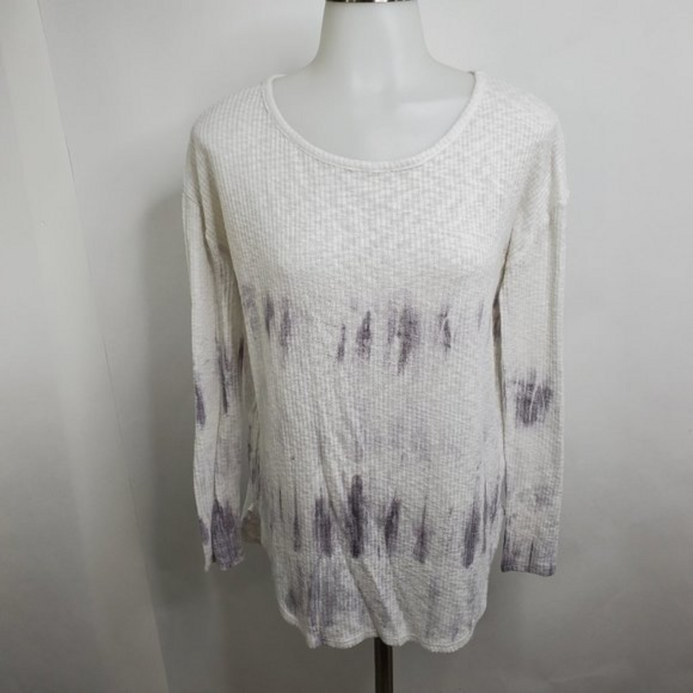 Altar'd State Top S Ombre Gray‎ White Tie Dye Therm